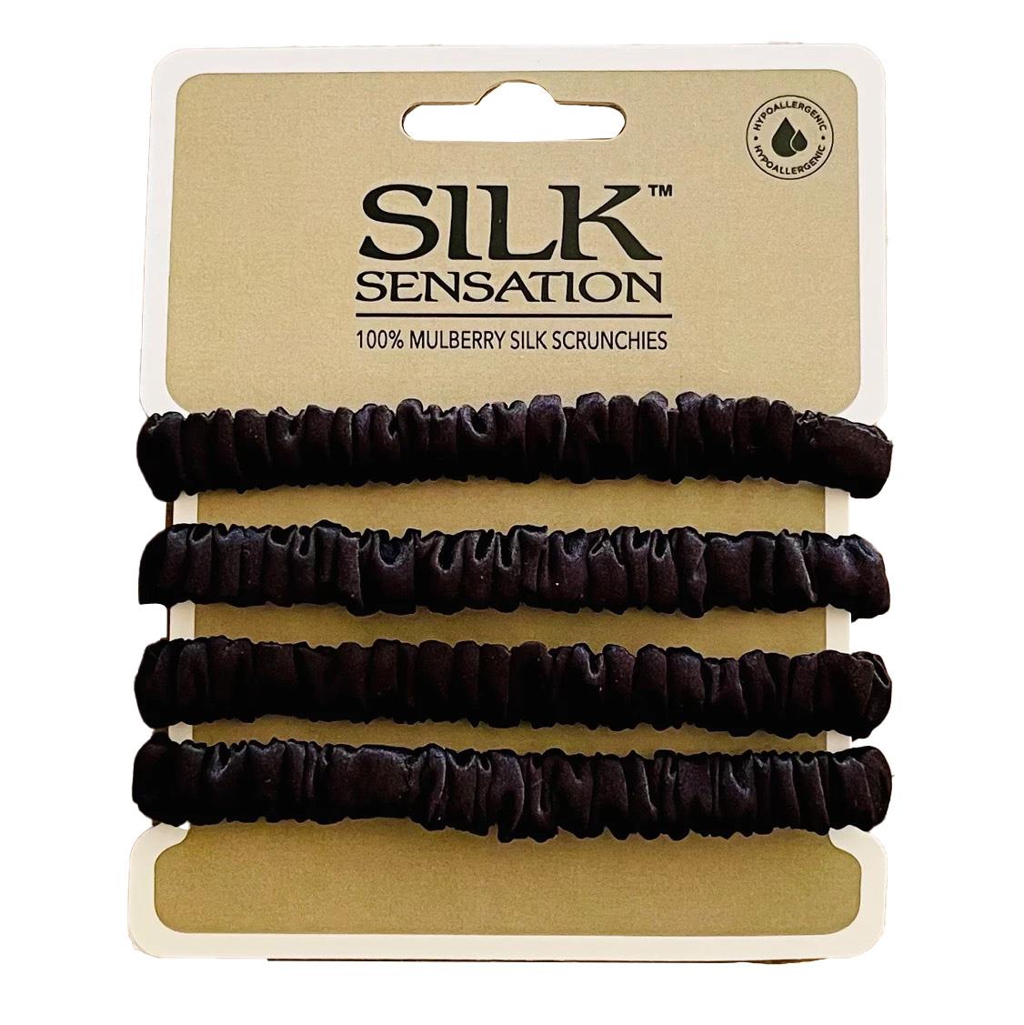 Silk Sensation Small Silk Scrunchies - 4pk